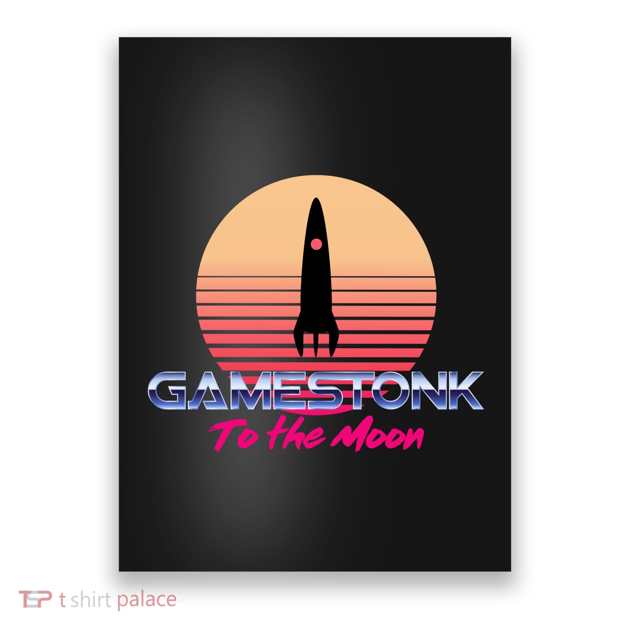 $GME Ticker Rocket Moon Gamestonk GME Gamestick Poster