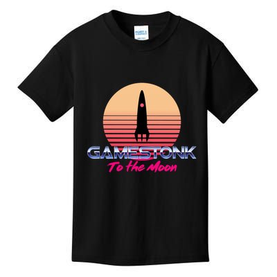 $GME Ticker Rocket Moon Gamestonk GME Gamestick Kids T-Shirt