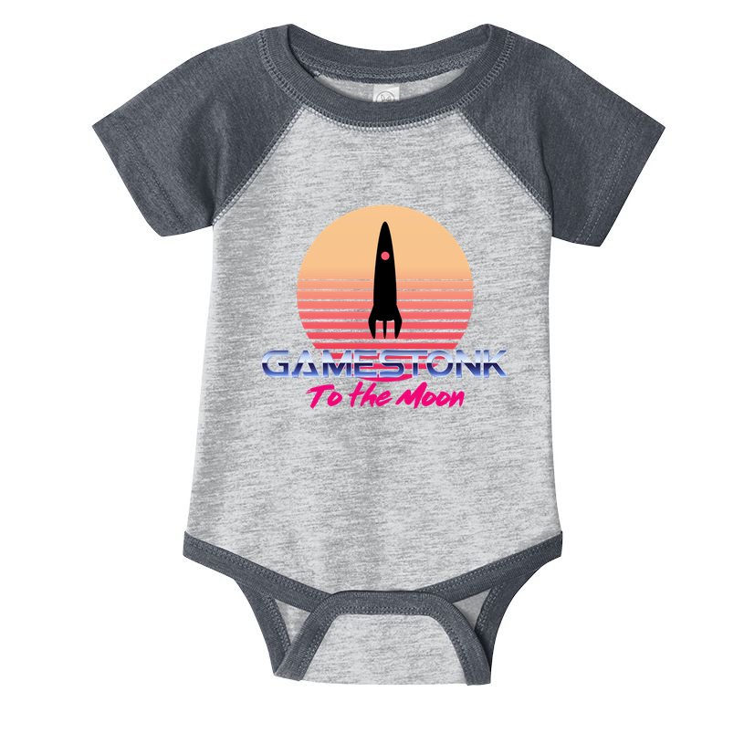 $GME Ticker Rocket Moon Gamestonk GME Gamestick Infant Baby Jersey Bodysuit