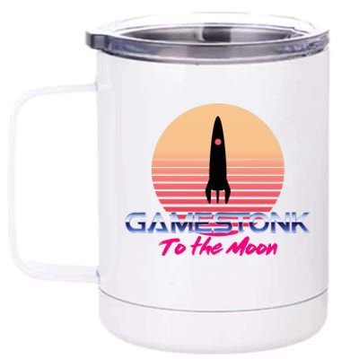 $GME Ticker Rocket Moon Gamestonk GME Gamestick 12 oz Stainless Steel Tumbler Cup