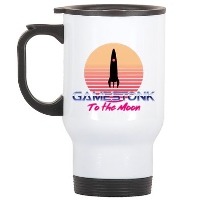 $GME Ticker Rocket Moon Gamestonk GME Gamestick Stainless Steel Travel Mug