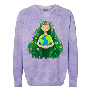 Green Mother Earth Day Save Our Planet Colorblast Crewneck Sweatshirt