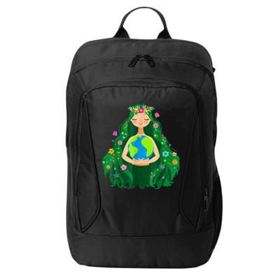 Green Mother Earth Day Save Our Planet City Backpack