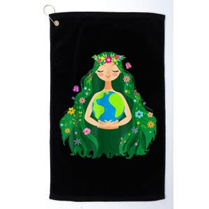 Green Mother Earth Day Save Our Planet Platinum Collection Golf Towel