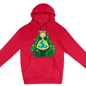 Green Mother Earth Day Save Our Planet Premium Pullover Hoodie