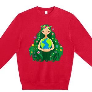 Green Mother Earth Day Save Our Planet Premium Crewneck Sweatshirt