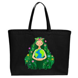 Green Mother Earth Day Save Our Planet Cotton Canvas Jumbo Tote