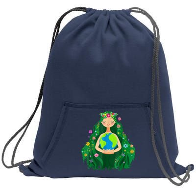 Green Mother Earth Day Save Our Planet Sweatshirt Cinch Pack Bag