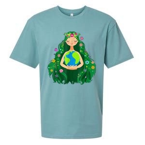 Green Mother Earth Day Save Our Planet Sueded Cloud Jersey T-Shirt