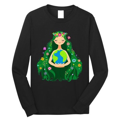 Green Mother Earth Day Gaia Save Our Planet Long Sleeve Shirt