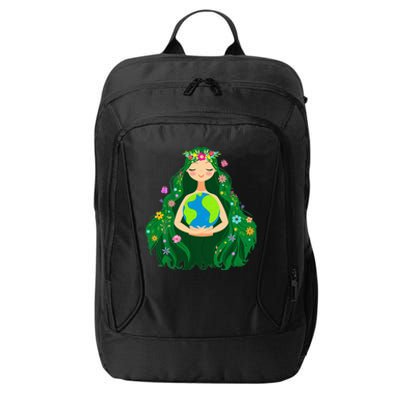 Green Mother Earth Day Gaia Save Our Planet City Backpack