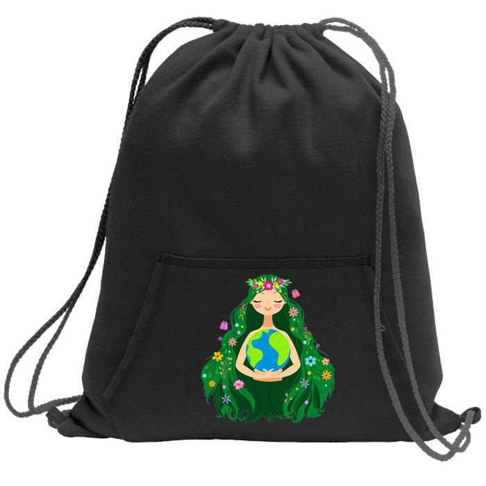 Green Mother Earth Day Gaia Save Our Planet Sweatshirt Cinch Pack Bag