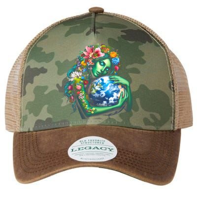 Green Mother Earth Day Legacy Tie Dye Trucker Hat