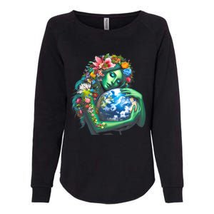 Green Mother Earth Day Womens California Wash Sweatshirt