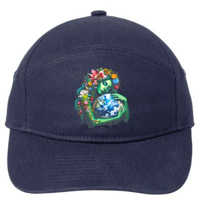 Green Mother Earth Day 7-Panel Snapback Hat