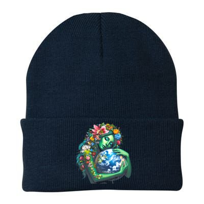 Green Mother Earth Day Knit Cap Winter Beanie