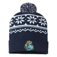 Green Mother Earth Day USA-Made Snowflake Beanie