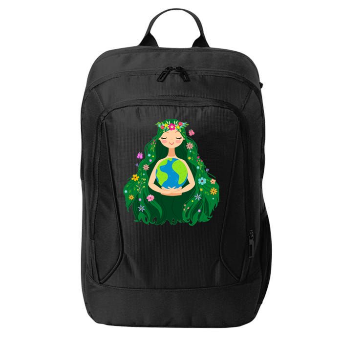 Green Mother Earth Day Gaia Save Our Planet City Backpack