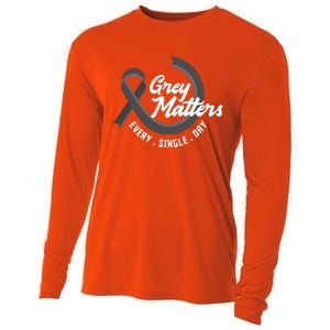 Grey Matters Every Single Day Fighter Brain Tumor Awareness Gift Cooling Performance Long Sleeve Crew