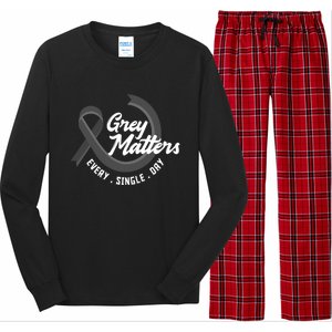 Grey Matters Every Single Day Fighter Brain Tumor Awareness Gift Long Sleeve Pajama Set