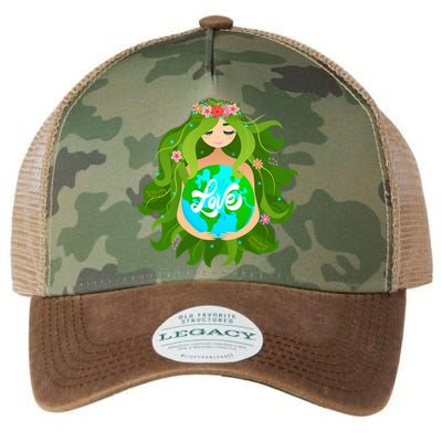 Green Mother Earth Day Gaia Save Our Planet Gift Legacy Tie Dye Trucker Hat