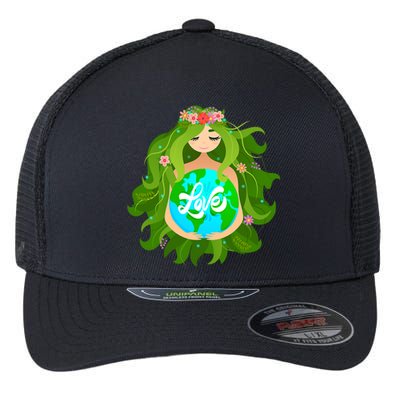 Green Mother Earth Day Gaia Save Our Planet Gift Flexfit Unipanel Trucker Cap