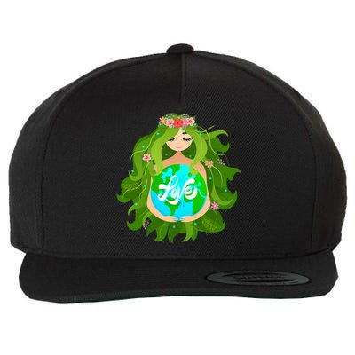 Green Mother Earth Day Gaia Save Our Planet Gift Wool Snapback Cap