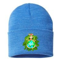 Green Mother Earth Day Gaia Save Our Planet Gift Sustainable Knit Beanie