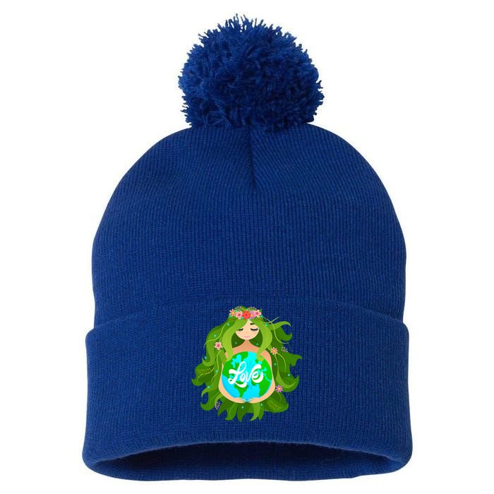 Green Mother Earth Day Gaia Save Our Planet Gift Pom Pom 12in Knit Beanie