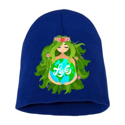 Green Mother Earth Day Gaia Save Our Planet Gift Short Acrylic Beanie