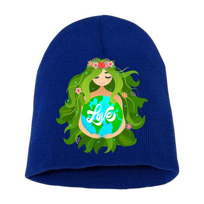 Green Mother Earth Day Gaia Save Our Planet Gift Short Acrylic Beanie