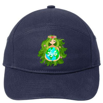 Green Mother Earth Day Gaia Save Our Planet Gift 7-Panel Snapback Hat