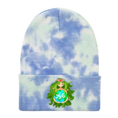 Green Mother Earth Day Gaia Save Our Planet Gift Tie Dye 12in Knit Beanie