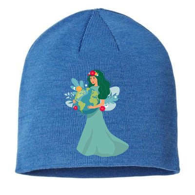 Green Mother Earth Day Save Our Planet Earth Day Funny Gift Sustainable Beanie