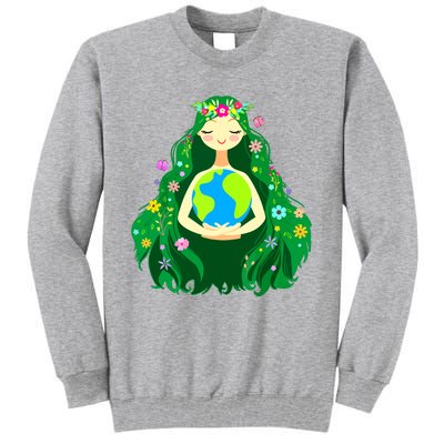 Green Mother Earth Day Gaia Save Our Planet Women Tall Sweatshirt