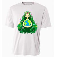 Green Mother Earth Day Gaia Save Our Planet Women Cooling Performance Crew T-Shirt