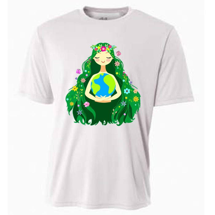 Green Mother Earth Day Gaia Save Our Planet Women Cooling Performance Crew T-Shirt