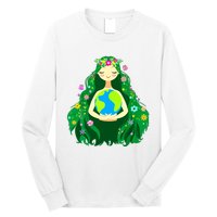 Green Mother Earth Day Gaia Save Our Planet Women Long Sleeve Shirt