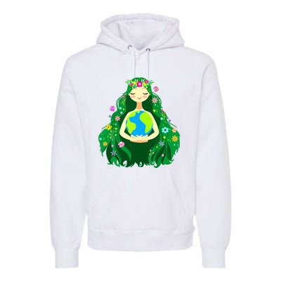 Green Mother Earth Day Gaia Save Our Planet Women Premium Hoodie