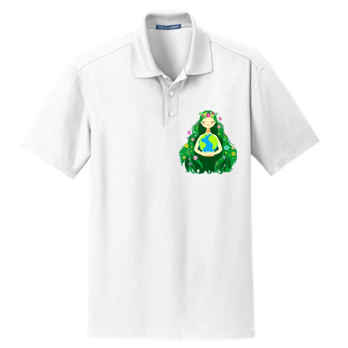 Green Mother Earth Day Gaia Save Our Planet Women Dry Zone Grid Polo