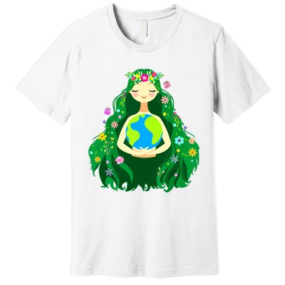 Green Mother Earth Day Gaia Save Our Planet Women Premium T-Shirt