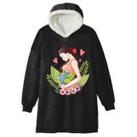 Green Mother Earth Day Save Our Planet Happy Pregnant Women Hooded Wearable Blanket