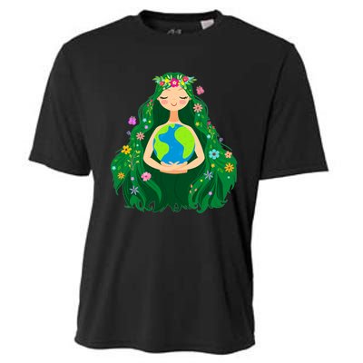 Green Mother Earth Day Gaia Save Our Planet Cooling Performance Crew T-Shirt