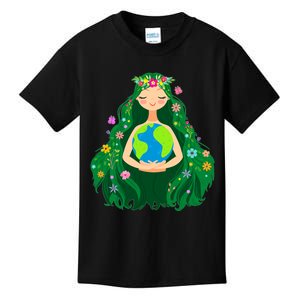 Green Mother Earth Day Gaia Save Our Planet Kids T-Shirt