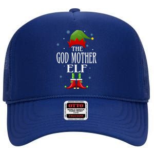 God Mother Elf Xmas Matching Family Group Christmas Party Cute Gift High Crown Mesh Back Trucker Hat