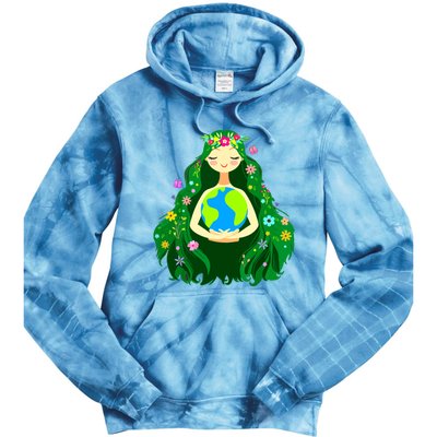 Green Mother Earth Day Gaia Save Our Planet Women Tie Dye Hoodie