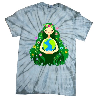 Green Mother Earth Day Gaia Save Our Planet Women Tie-Dye T-Shirt