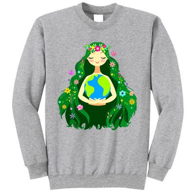 Green Mother Earth Day Gaia Save Our Planet Women Tall Sweatshirt