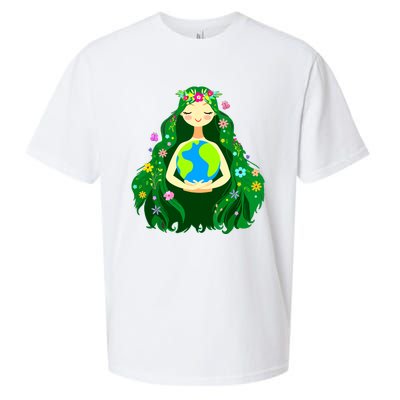 Green Mother Earth Day Gaia Save Our Planet Women Sueded Cloud Jersey T-Shirt