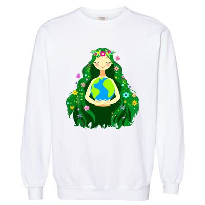 Green Mother Earth Day Gaia Save Our Planet Women Garment-Dyed Sweatshirt